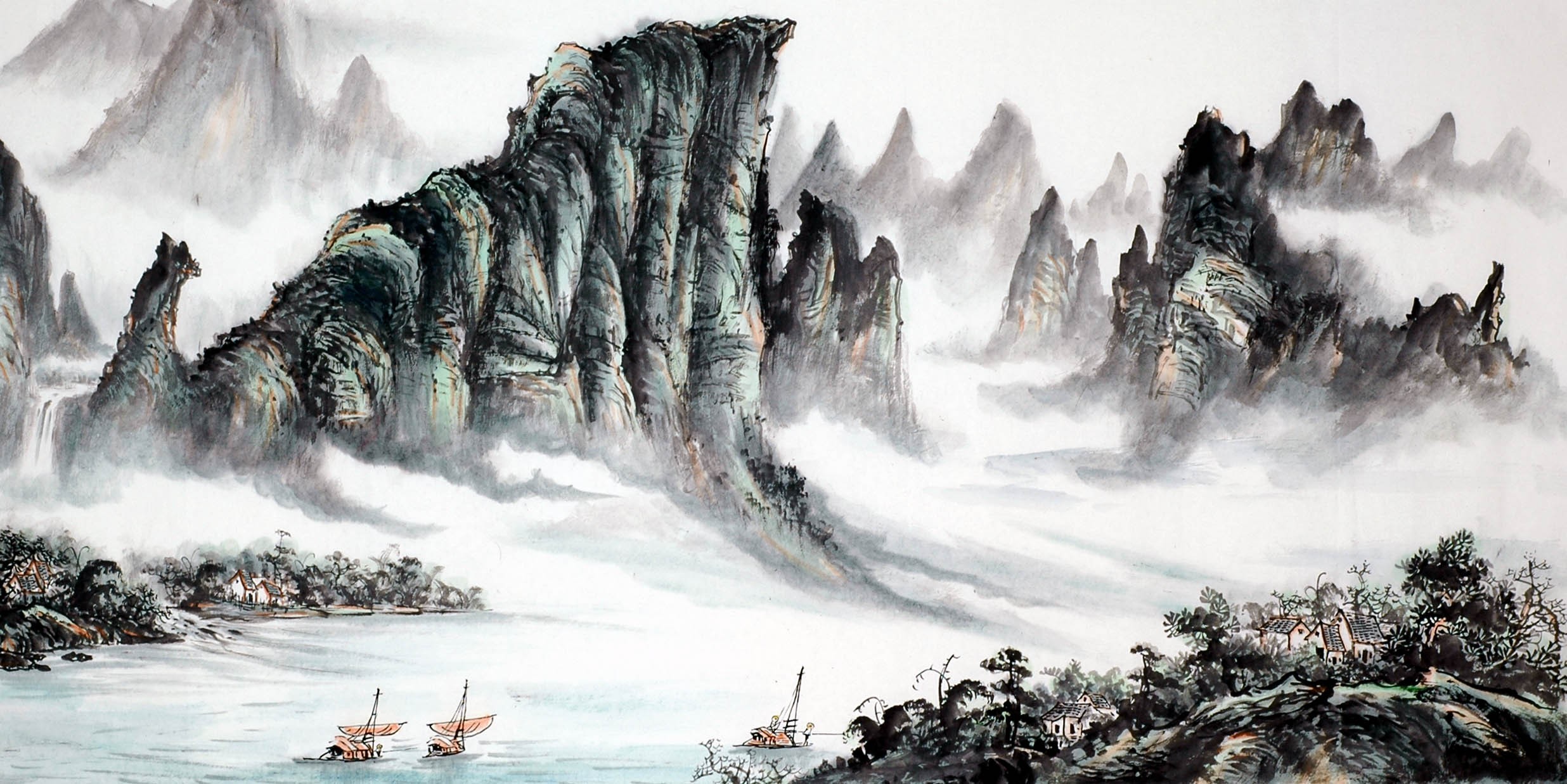 Chinese Landscape Painting - CNAG009397
