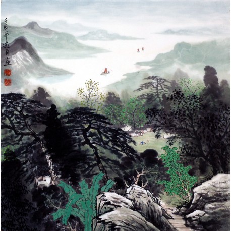 Chinese Landscape Painting - CNAG009460