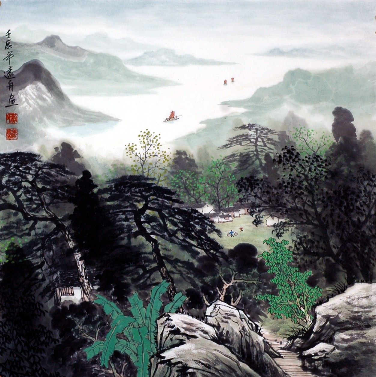 Chinese Landscape Painting - CNAG009460