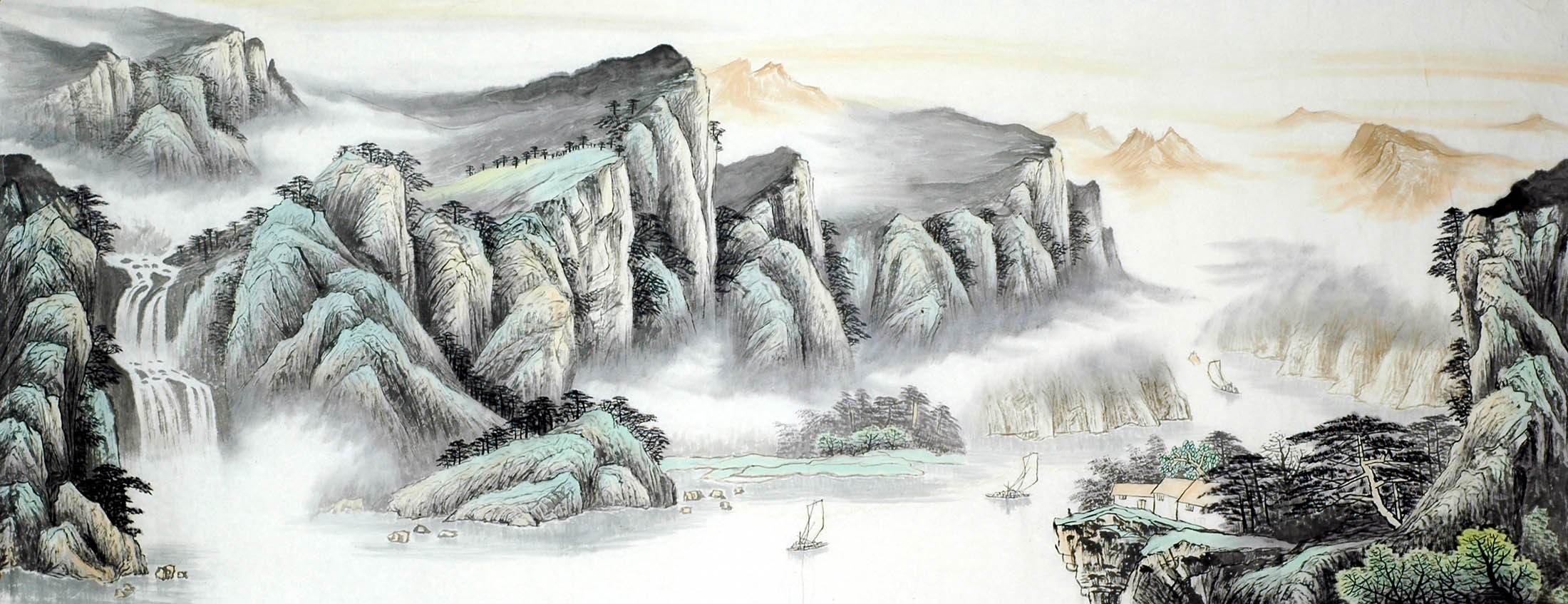 Chinese Landscape Painting - CNAG009470