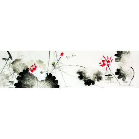 Chinese Lotus Painting - CNAG009507