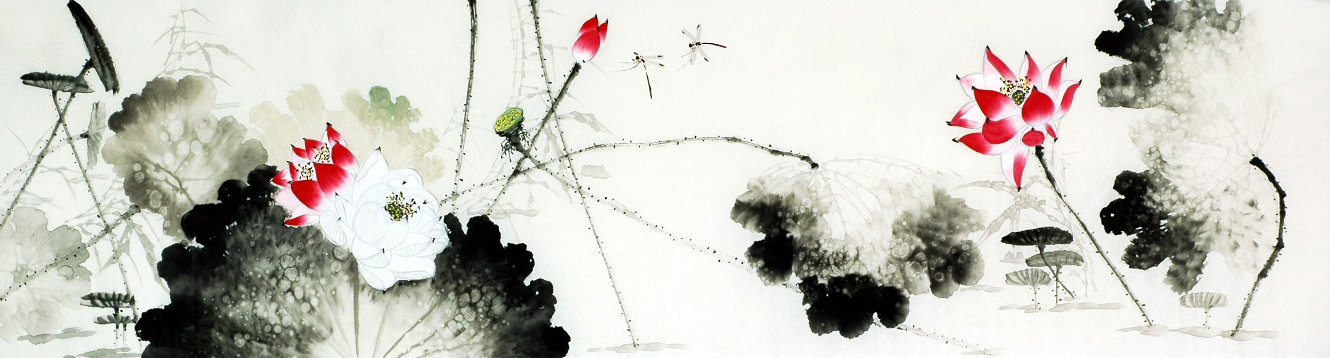 Chinese Lotus Painting - CNAG009507