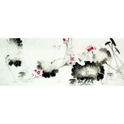 Chinese Lotus Painting - CNAG009508