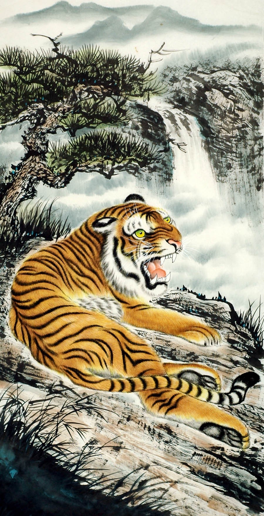 Chinese Tiger Painting - CNAG009513