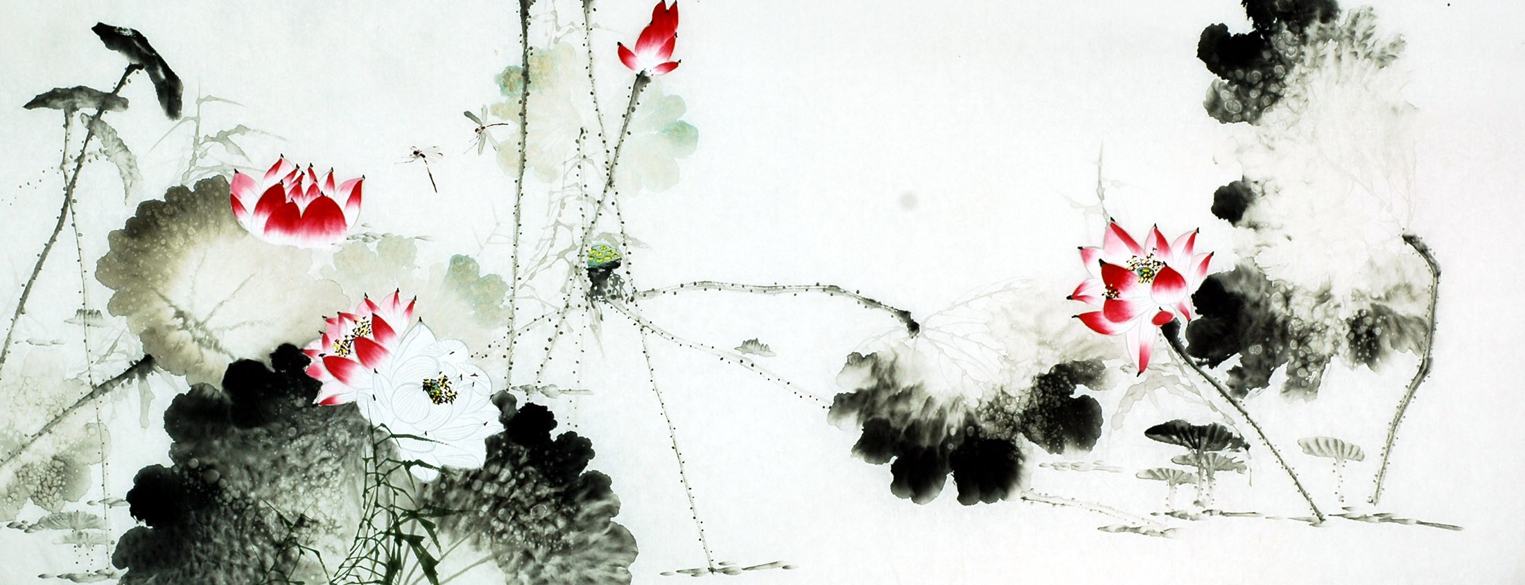 Chinese Lotus Painting - CNAG009528