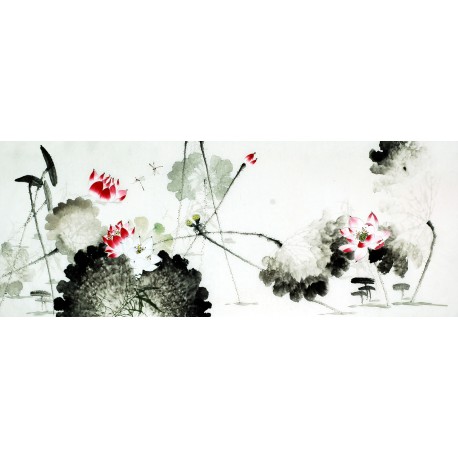 Chinese Lotus Painting - CNAG009537