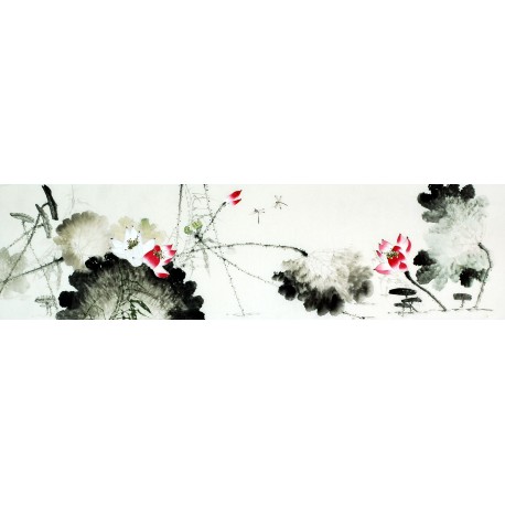 Chinese Lotus Painting - CNAG009538