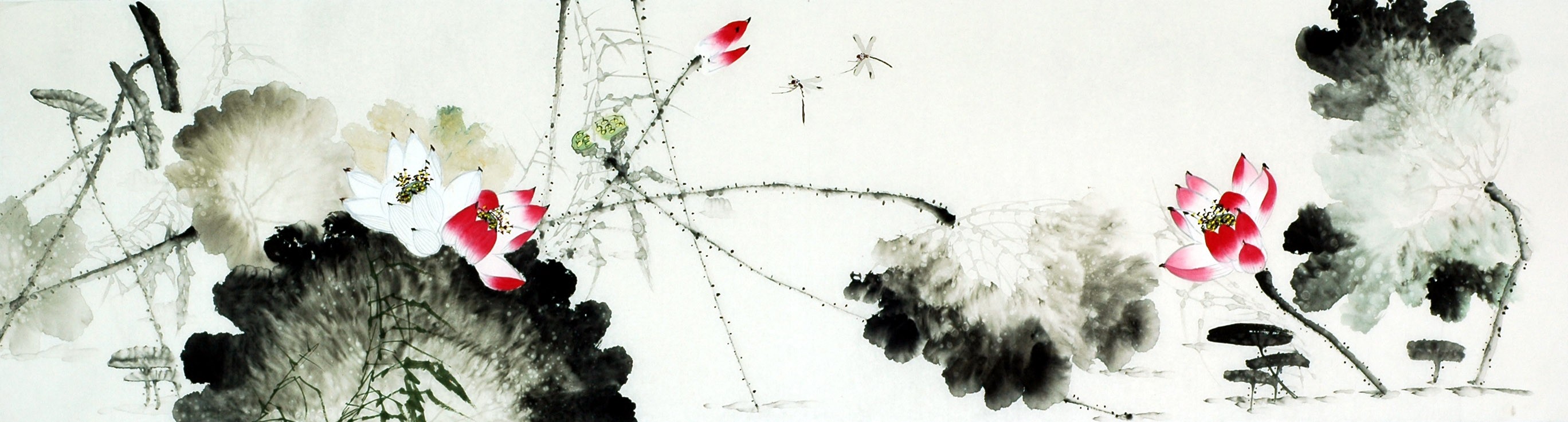 Chinese Lotus Painting - CNAG009538