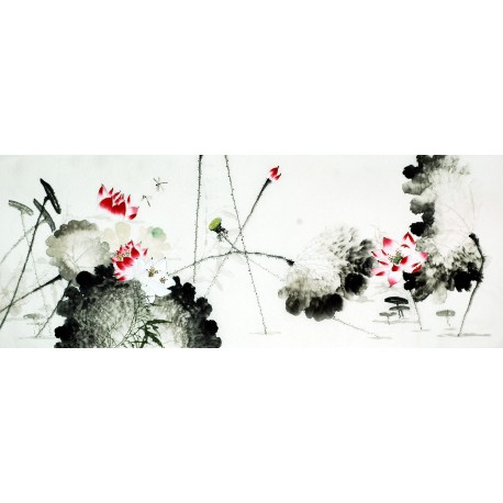 Chinese Lotus Painting - CNAG009540