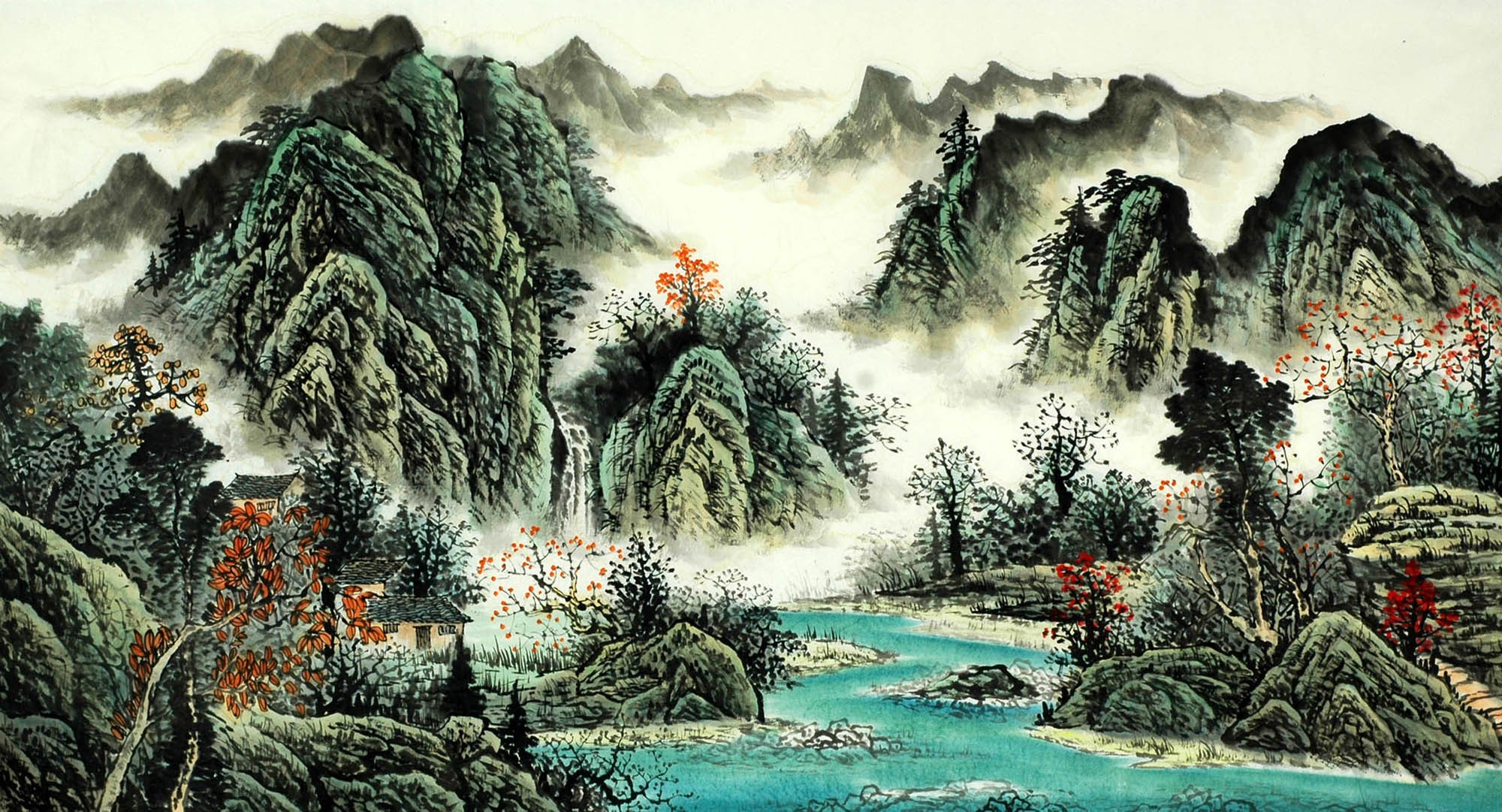 Chinese Landscape Painting - CNAG009685