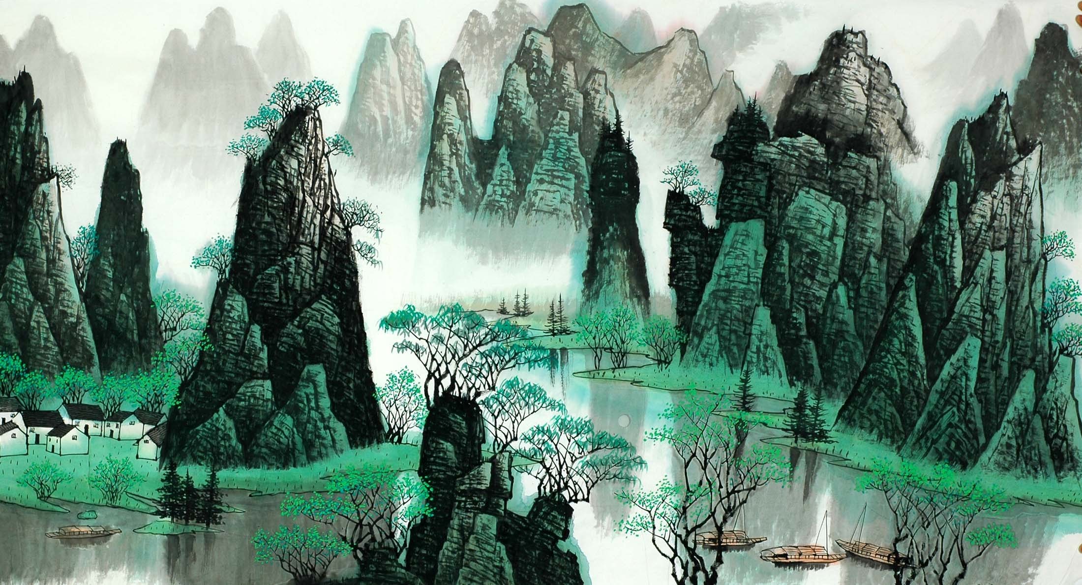 Chinese Landscape Painting - CNAG009686