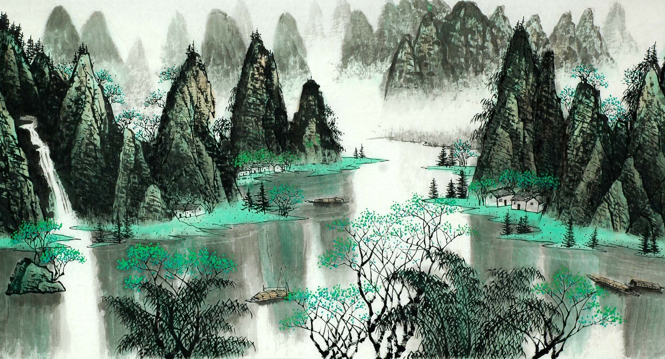 Chinese Landscape Painting - CNAG009687