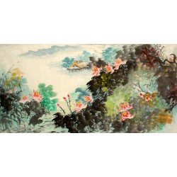 Chinese Lotus Painting - CNAG009703