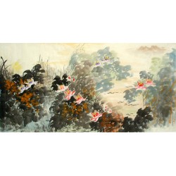 Chinese Lotus Painting - CNAG009705