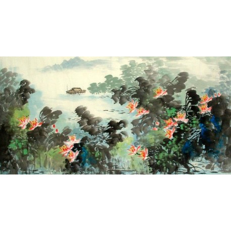 Chinese Lotus Painting - CNAG009707