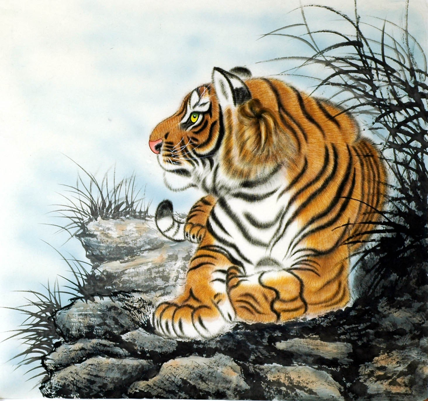 Chinese Tiger Painting - CNAG010011 - CNArtGallery.com